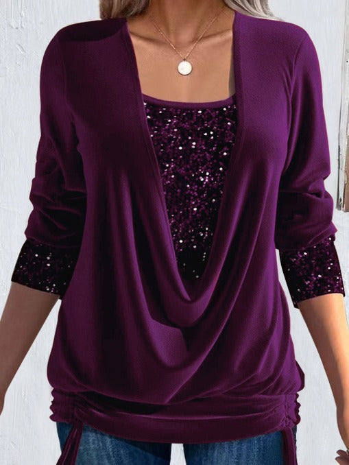 Valentine™ — Blouse longue élégante effet superposé
