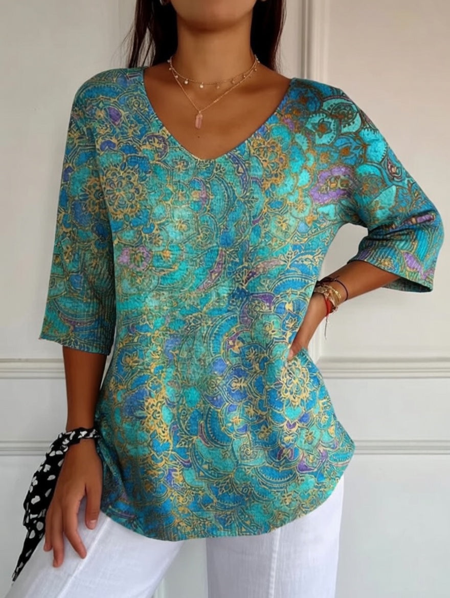 Bérangère — Blouse fluide imprimée
